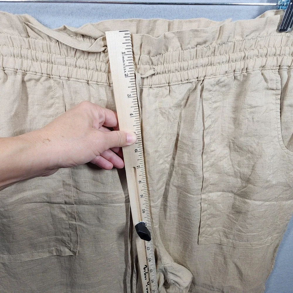 Lauren Ralph Lauren Pants Womens‎ 16W Linen Drawstring Pocket Relaxed Fit Summer - Picture 4 of 9